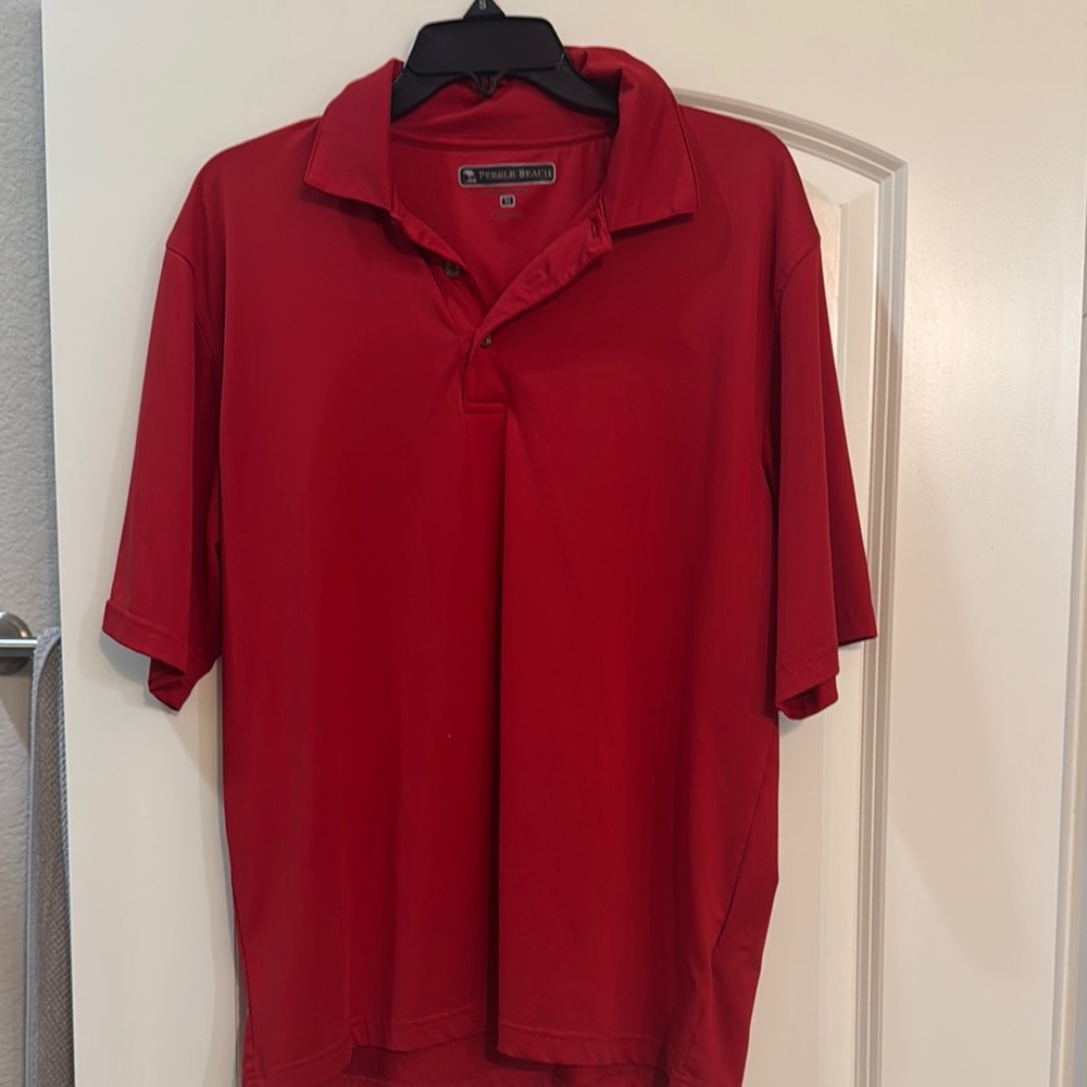 Pebble Beach Red Polo Shirt Classic Style